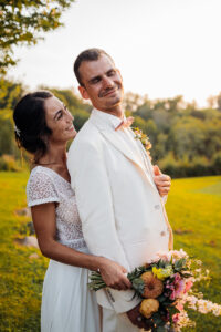 mariage au domaine de lucain, couple, coucher du soleil, emilie massal photographe pau