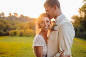 mariage au domaine de lucain, couple, coucher du soleil, emilie massal photographe pau