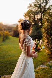 mariage au domaine de lucain, couple, coucher du soleil, emilie massal photographe pau